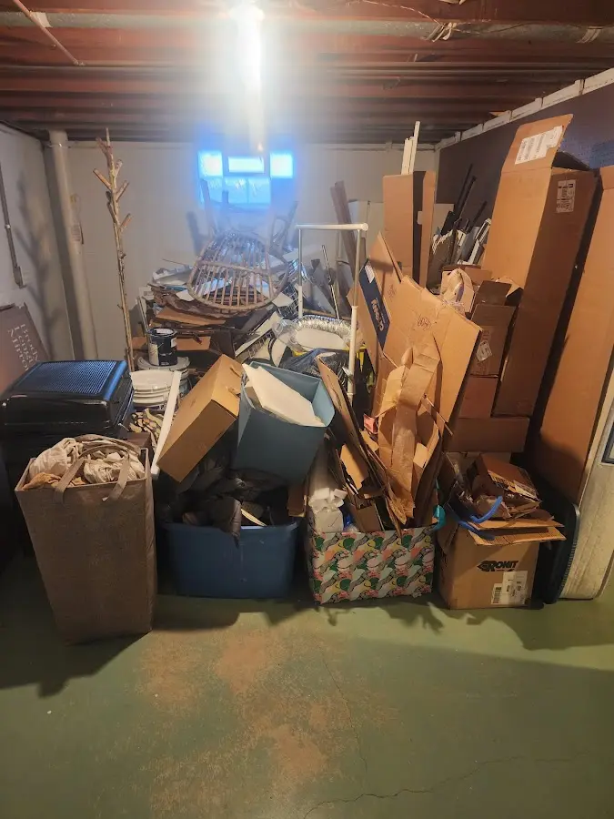 Roll-off dumpster container at job site for 20 Yard Dumpster Rental in Fairfield